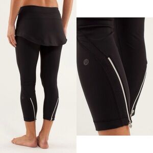 * Lululemon Steadfast crop 2-in-1 leggings & skirt black size 6